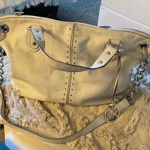 Michael Kors Elegant Cream Satchel & Wallet Set